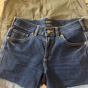 Two pairs 5.11 Tactical Blue Denim Shorts + Green Khaki size 6